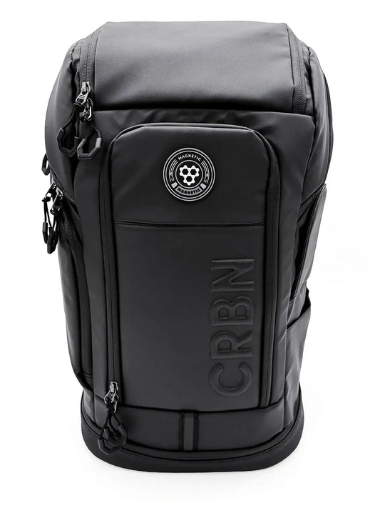 CRBN Pro Team Backpack 2.0, a sleek black backpack designed for pickleball players.