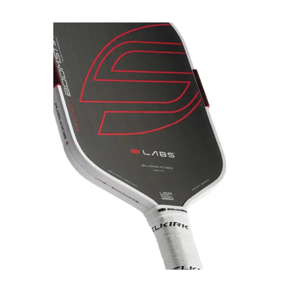 Selkirk LABS Project Boomstik® Raw Carbon [ELONGATED] pickleball racket angle view