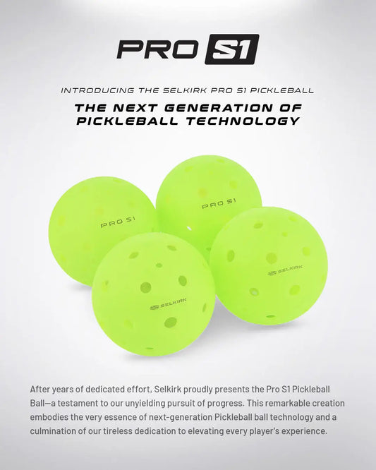 Selkirk Pro S1 Pickleball balls showcasing innovative technology and vibrant design, emphasizing performance and durability.
