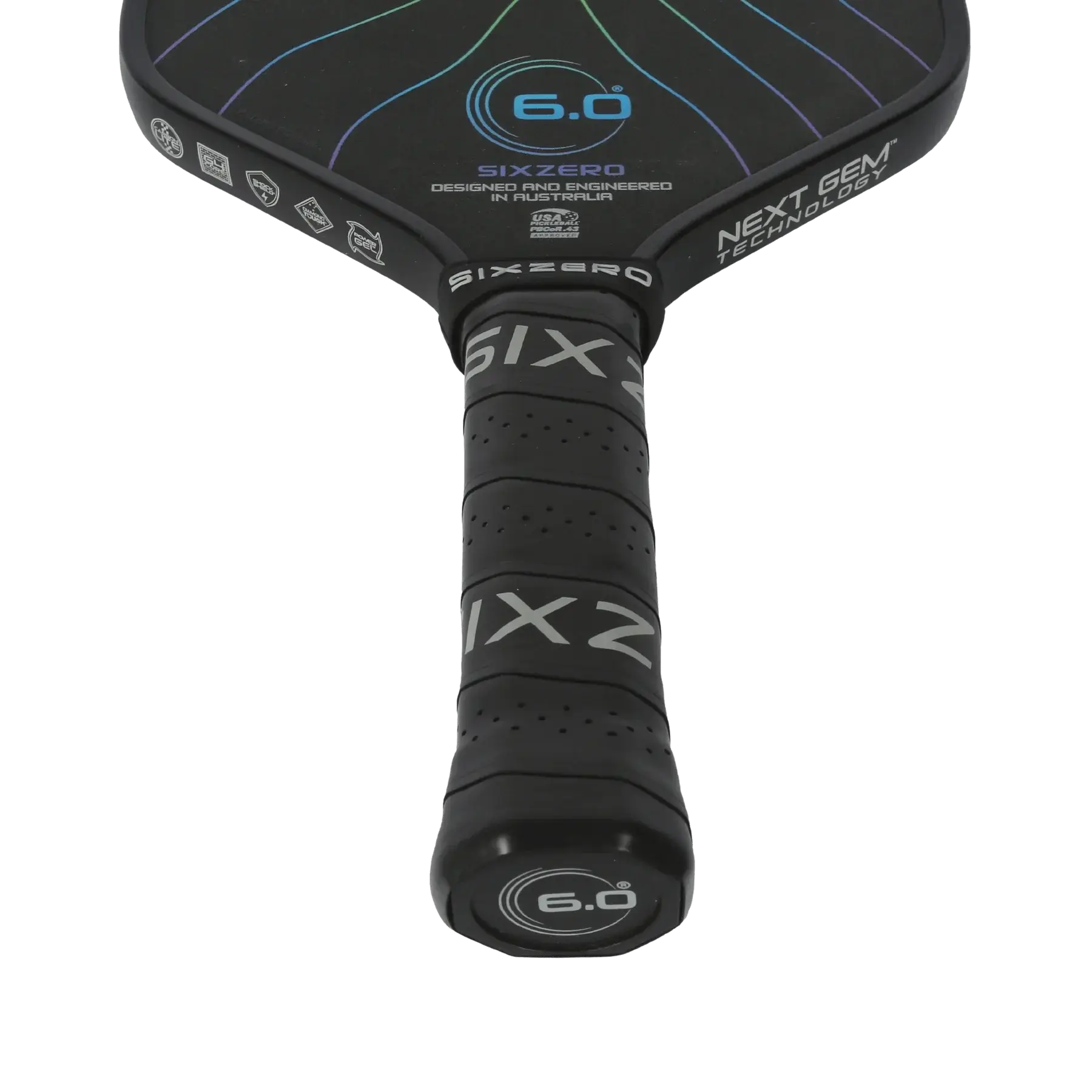 Siz Zero Black Opal paddle showing grip and design features for optimal performance.