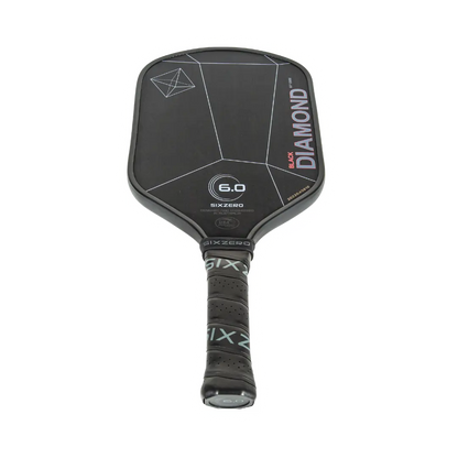 Six Zero Black Diamond 6.0 paddle featuring advanced molding, aerodynamic design, and textured grip for enhanced performance.