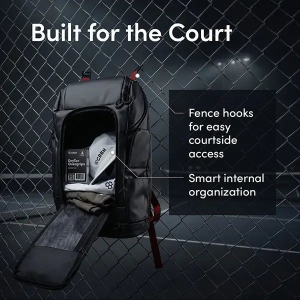 CRBN Pro Team Backpack 2.0 features fence hooks for easy access and smart internal organization.