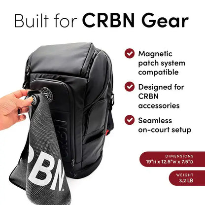 CRBN Pro Team Backpack 2.0 with magnetic patch system and designed for CRBN gear accessories.