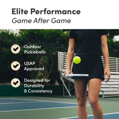 CRBN C40 Pickleballs shown in use for elite performance with a focus on durability and consistency.
