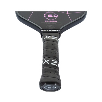 Six Zero Double Black Diamond pickleball paddle with Raw Carbon technology for precision and control.