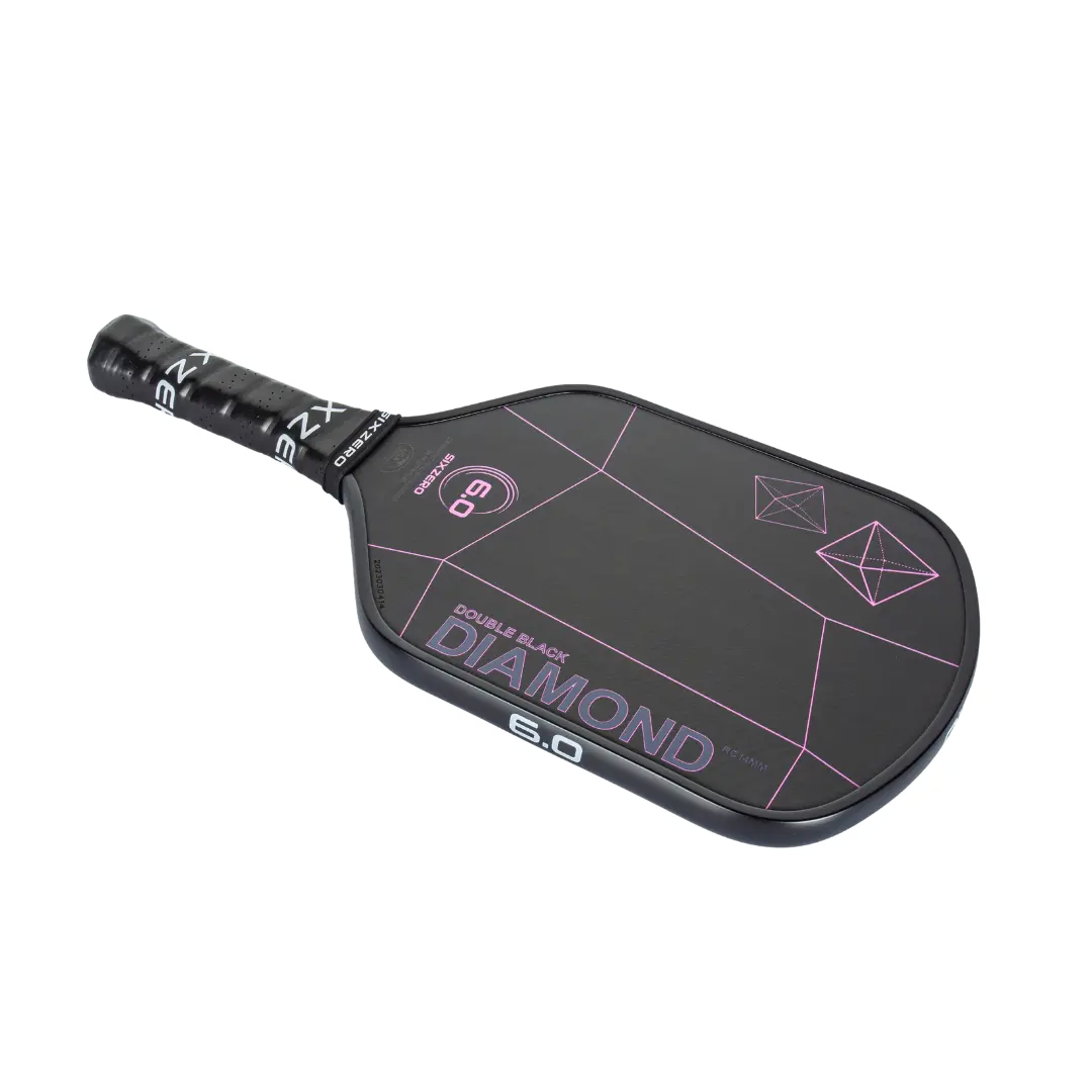 Six Zero Double Black Diamond Control pickleball paddle with Raw Carbon Technology, Paddle of the Year 2023, precision and control