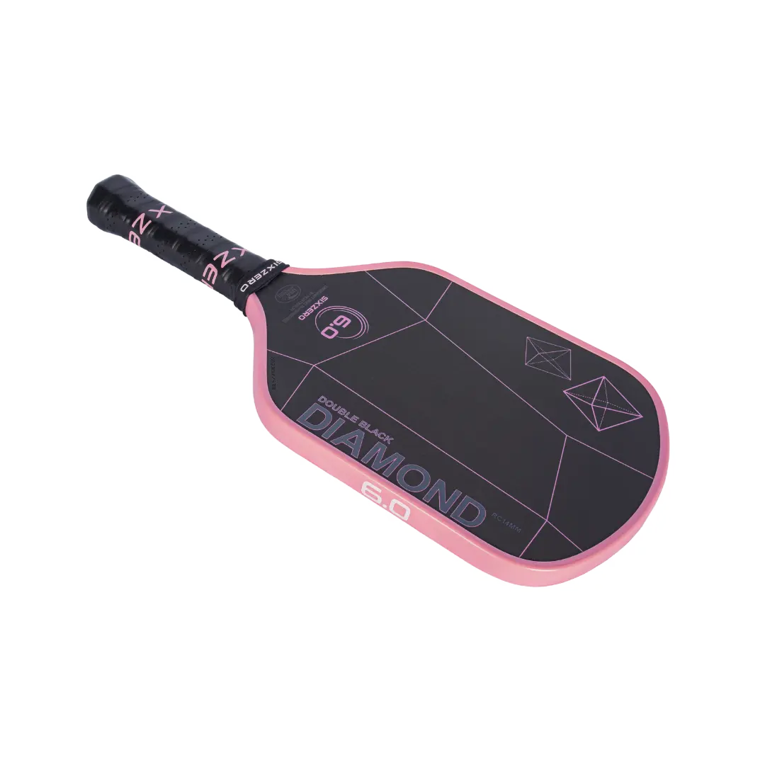 Six Zero Double Black Diamond Control paddle with Raw Carbon Technology for precision and power in pickleball. Paddle of the Year 2023.