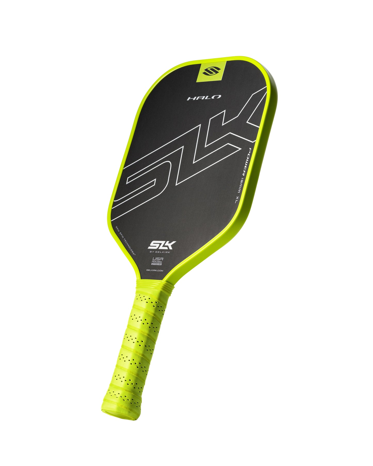 SLK HALO Power XL pickleball paddle with T700 Raw Carbon Fiber for superior power and extended reach.