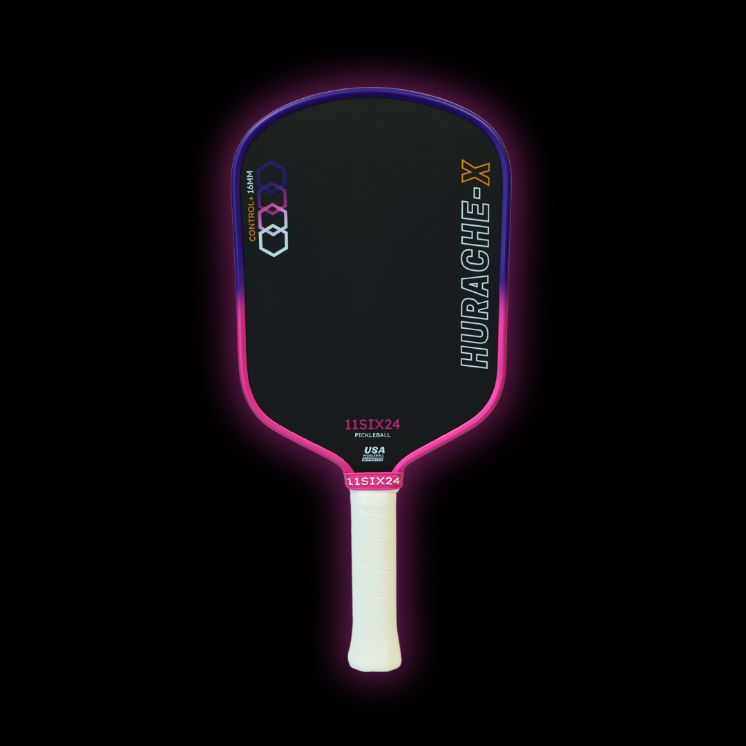 11SIX24 Hurache-X Control+ pickleball paddle pre-order available, innovative CFC surface technology for enhanced performance.