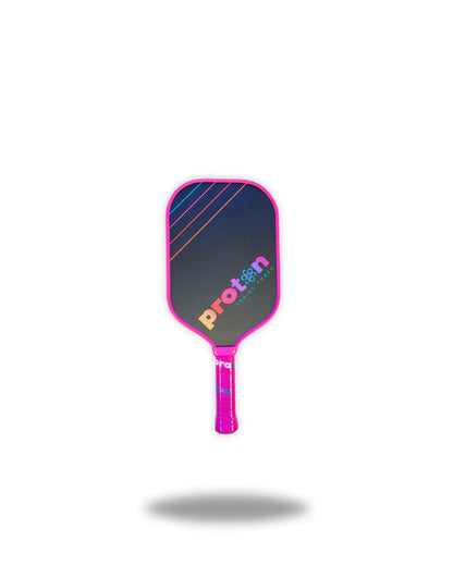 Proton Series Three Raw Carbon paddle in pink and blue, available for pre-order with limited stock.