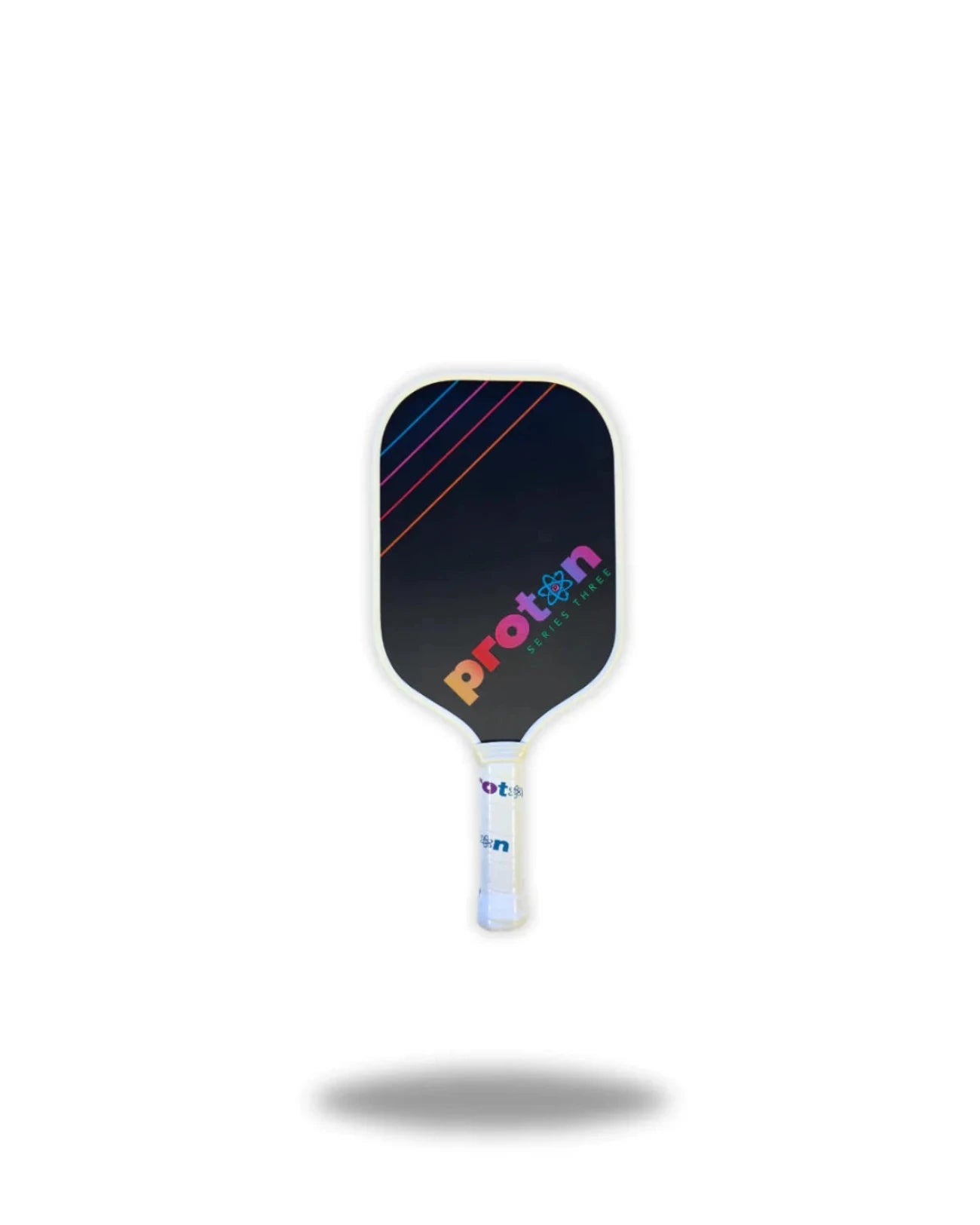 Proton Series Three Raw Carbon paddle with vibrant design, perfect for pre-order, high-performance and durable.