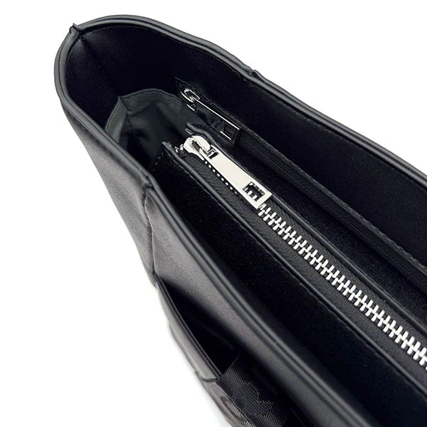Interior view of the CRBN Club Pickleball Tote Bag [NEW] showing zippered compartments and sleek design.