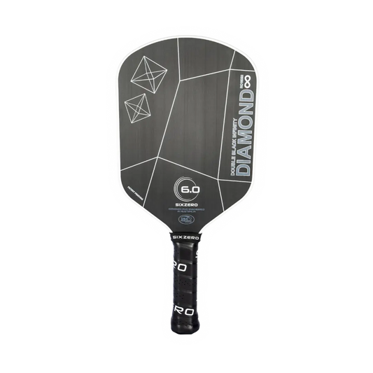 Six Zero Infinity Series Double Black Diamond pickleball paddle with revolutionary edge technology for high-performance play