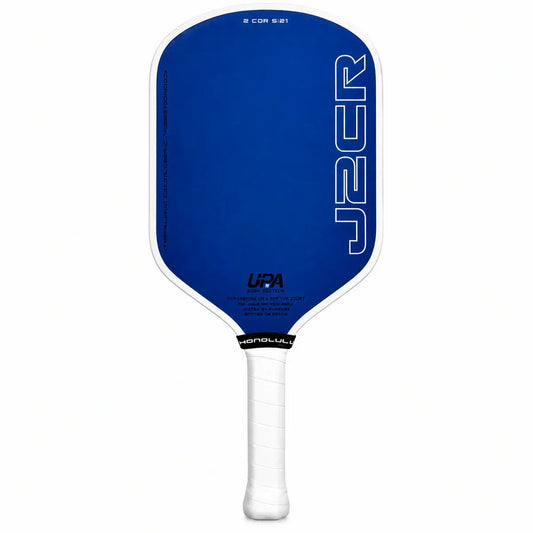 Honolulu J2CR Crystal Blue Endurance Surface™ (Extended Handle) (WHITE) paddle in blue and white design.