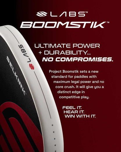 Selkirk LABS Project Boomstik Pickleball Paddle with tagline on ultimate power and durability.