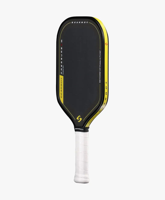 Gearbox Pressure X 8E Elongated pickleball paddle showcasing its unique design and grip.