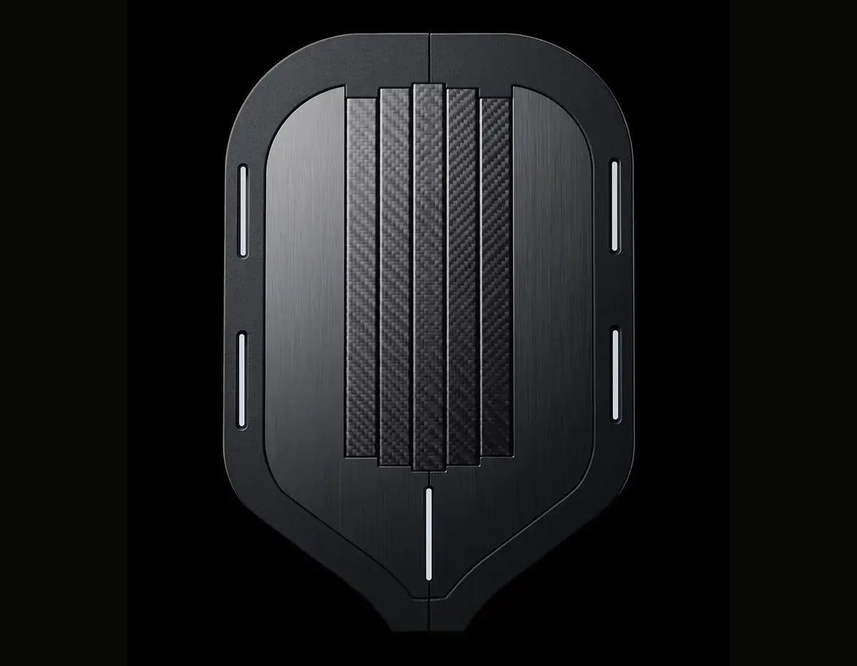 Gearbox Pressure X 8M Elongated paddle design showcasing a sleek black finish and textured grooves for optimal grip.
