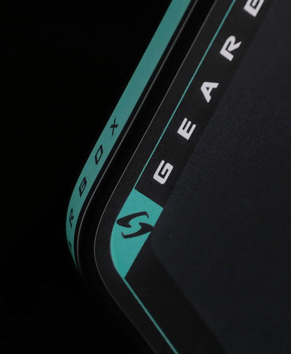 Close-up of Gearbox Pressure X 8M Elongated showcasing unique design and branding details.