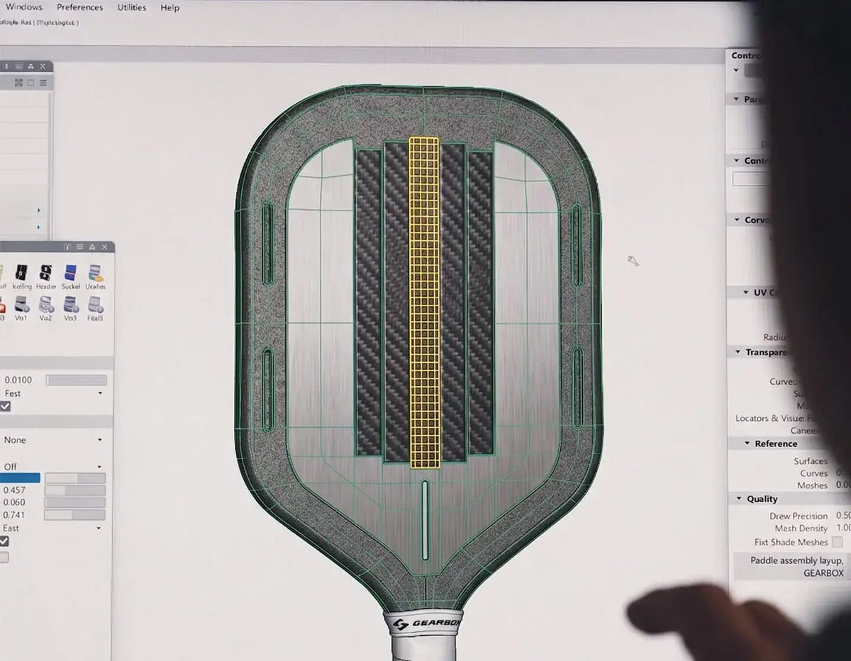 Gearbox Pressure X 8E Elongated paddle design screen display with detailed graphics.
