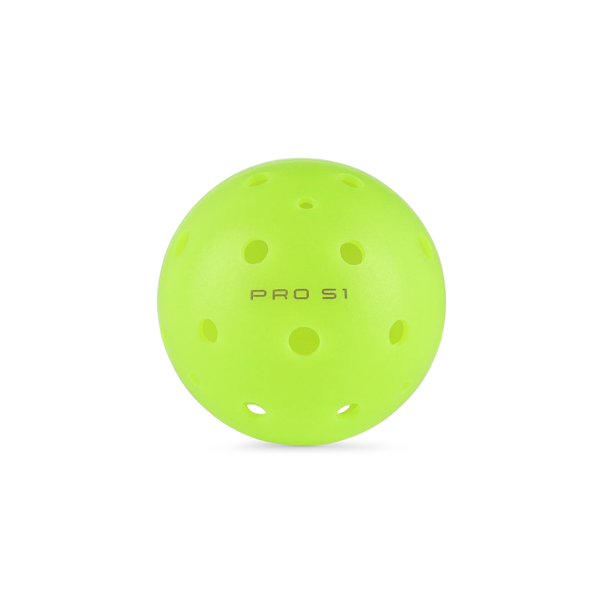 Pro S1 Pickleball ball in bright yellow-green with perforations, featuring durable design and USAPA approval.