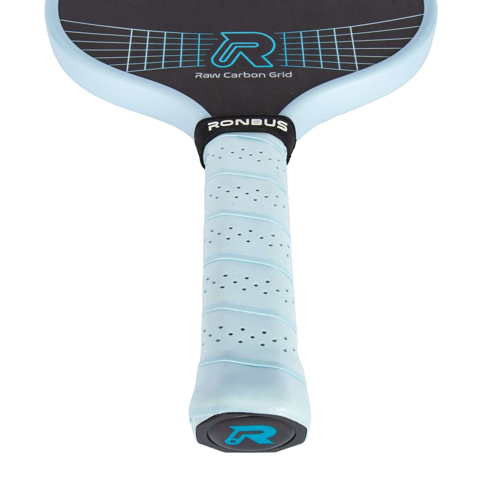 Close-up view of Ronbus R2 Pulsar FX paddle with patent-pending grid technology for enhanced power and spin