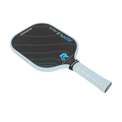 Ronbus Ripple R2.14 carbon fiber paddle with a 3D grid-infused EVA core, featuring a hybrid shape and textured T700 surface