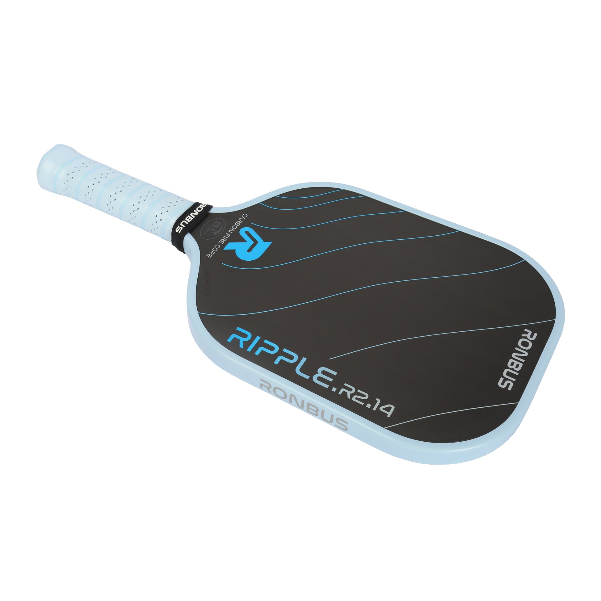 Ronbus Ripple R2.14 paddle with 3D carbon fiber grid infused EVA core and textured carbon fiber surface.