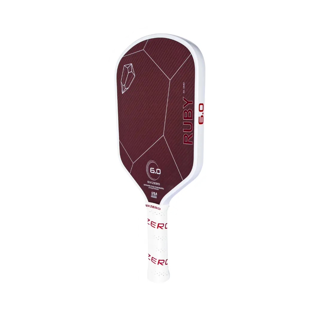 Six Zero Ruby pickleball paddle featuring innovative technology for exceptional control and spin