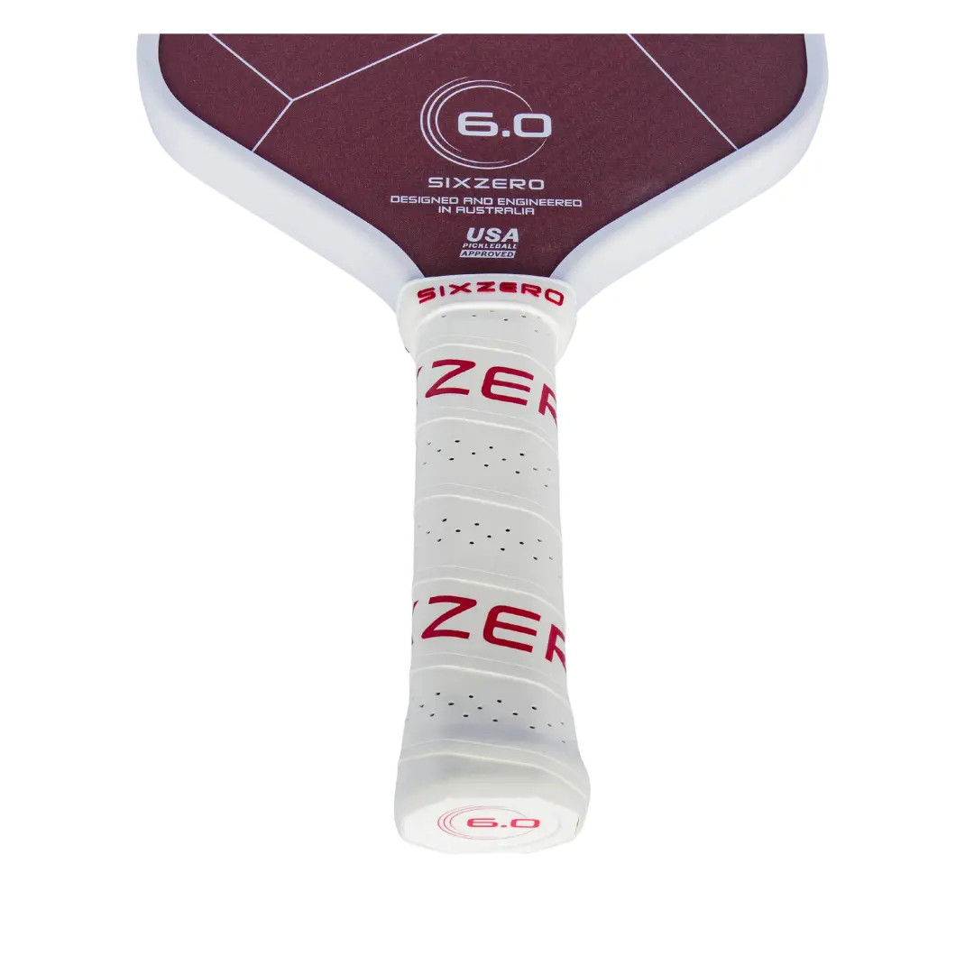 Six Zero Ruby Pickleball Paddle showcasing innovative design and technology for exceptional control and unbeatable spin.