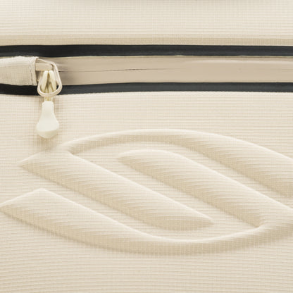 Close-up of Selkirk Pro Line Team Bag showing logo and zipper detail for pickleball backpack.