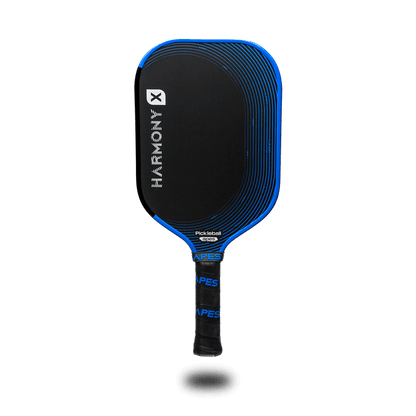 Pickleball Apes Harmony X paddle with honeycomb core and carbon fiber surface for enhanced performance and control.