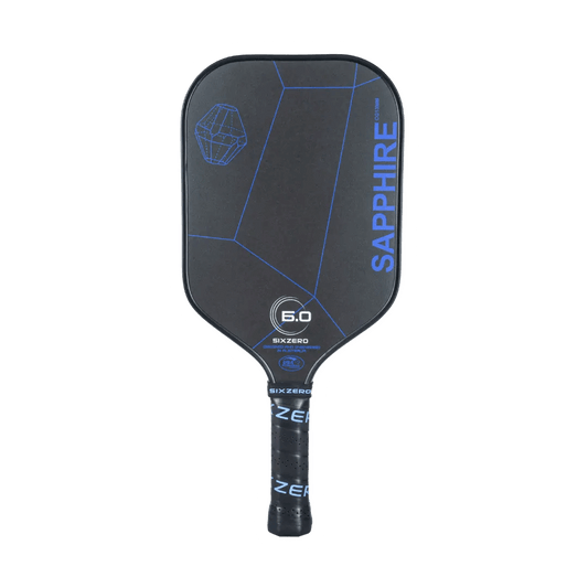 Six Zero Sapphire Black paddle featuring advanced hot mold production for optimal power and control