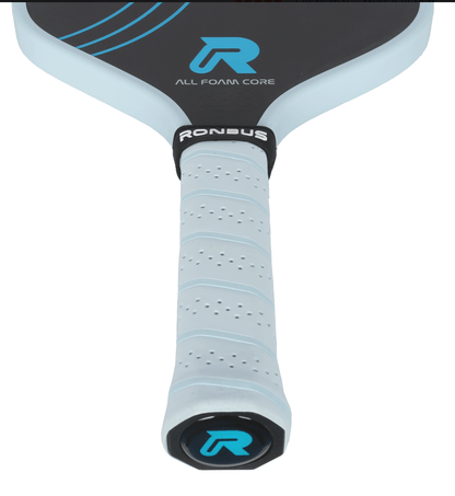 Close-up of Ronbus Quanta R4.16 paddle handle featuring lightweight all foam core technology.