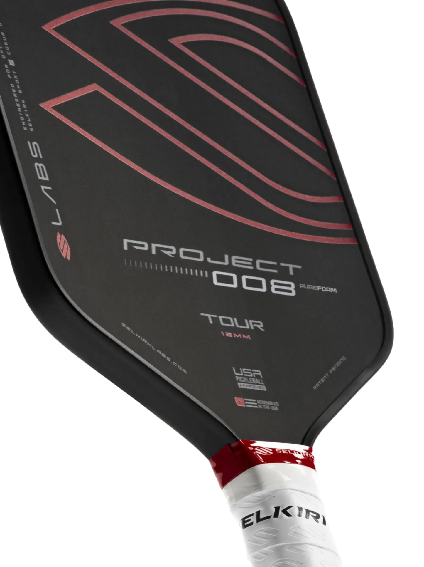 Selkirk LABS Project 008 13mm Tour pickleball paddle showcasing high-density PureFoam core technology.