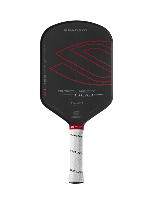 Selkirk LABS Project 008 16mm pickleball paddle with PureFoam core technology for durability and control.