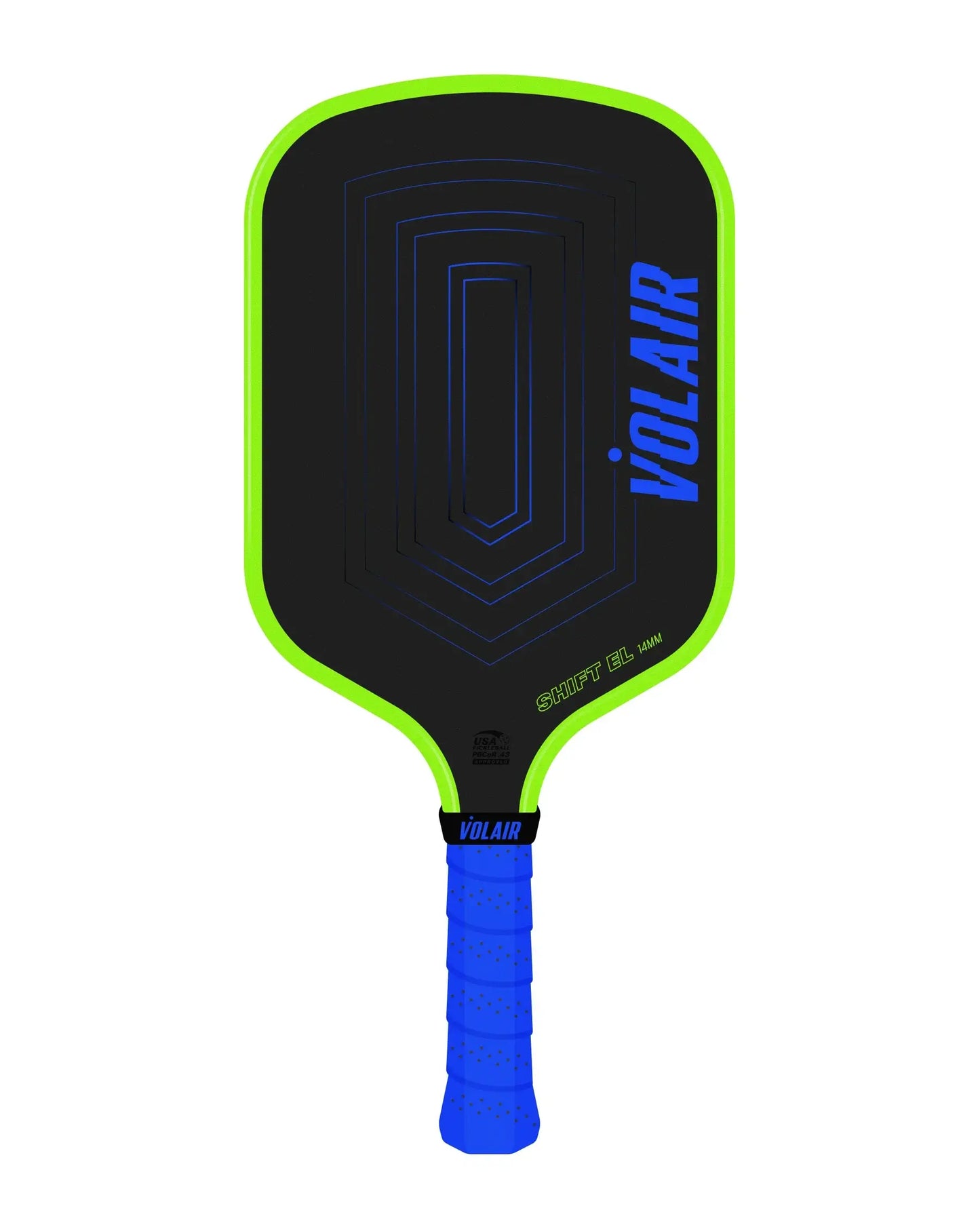 Volair SHIFT EL Pickleball Paddle - 14mm with vibrant design and comfortable grip for enhanced gameplay.