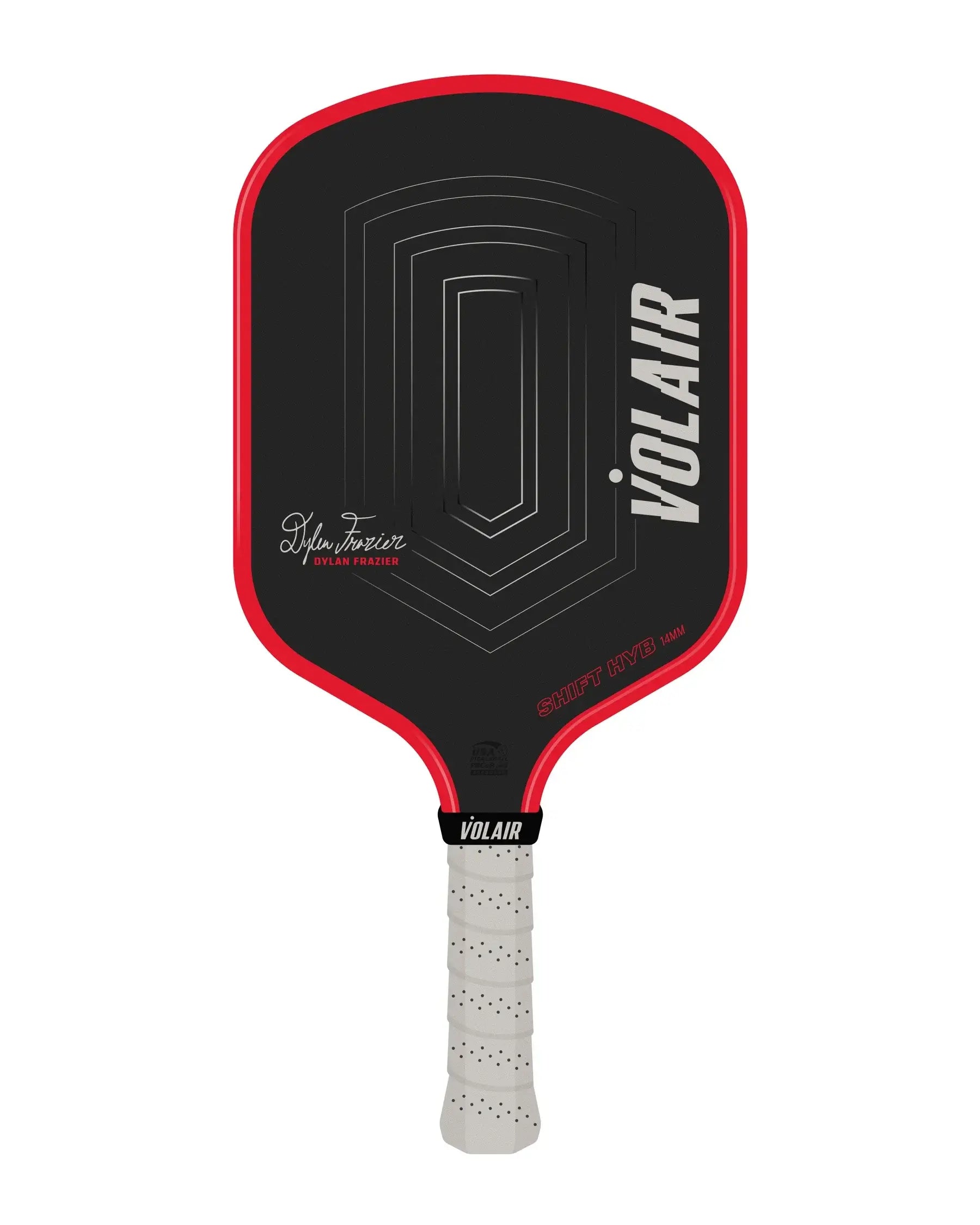 Volair SHIFT HYB Pickleball Paddle 14mm – Dylan Fraizer signature paddle featuring a vibrant black and red design.