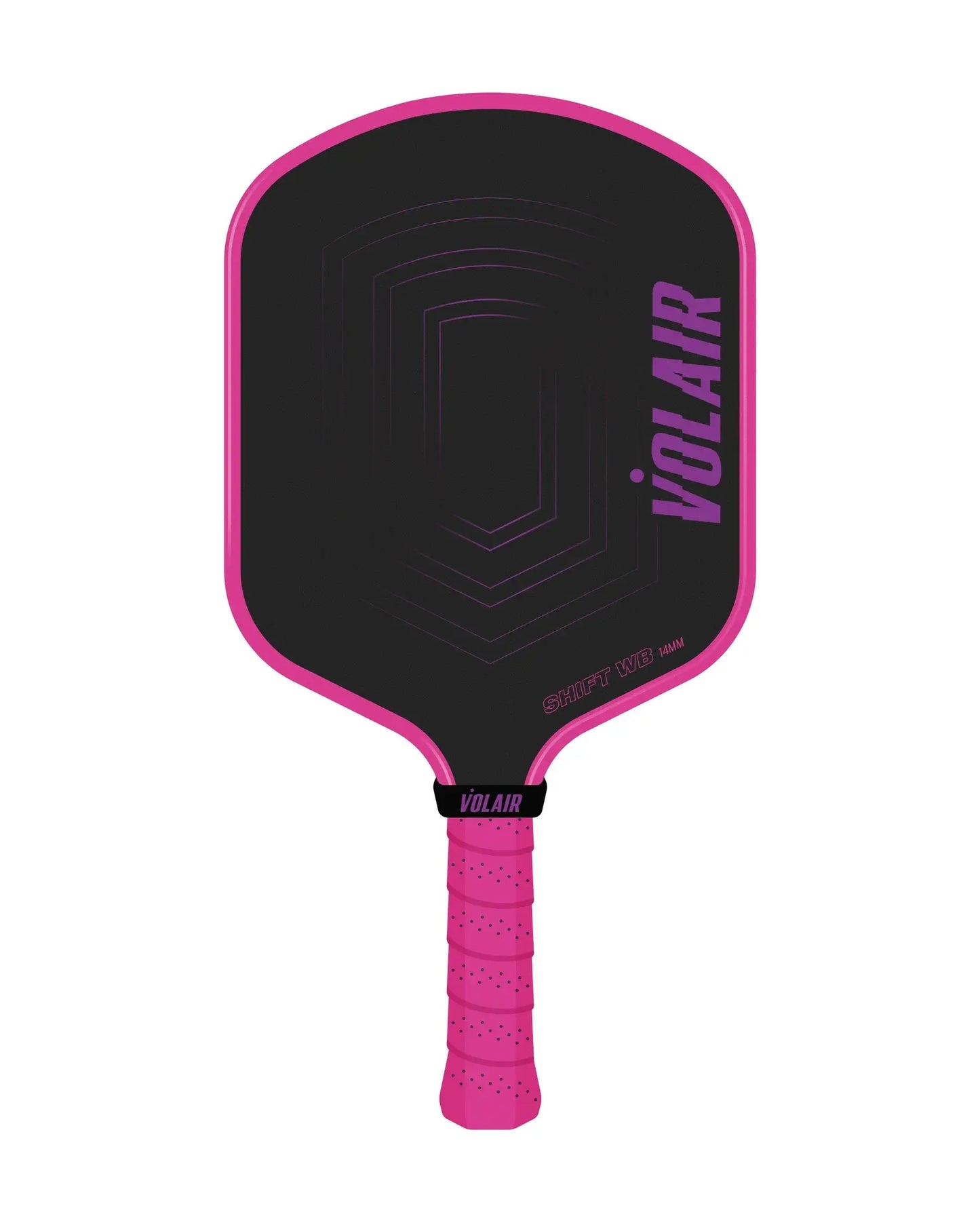 Volair SHIFT WB Pickleball Paddle - 14mm in pink and black design with textured grip.