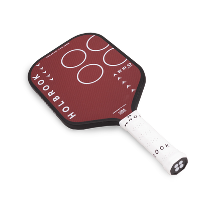 Holbrook Pro Aero Kevlar T 16mm Pickleball paddle in maroon with ergonomic grip for precision and control.