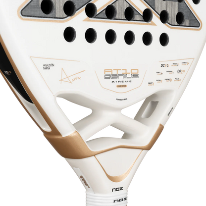 NOX AT10 LUXURY GENIUS 12K ALUM XTREM 2026 BY AGUSTÍN TAPIA paddle close-up with signature.