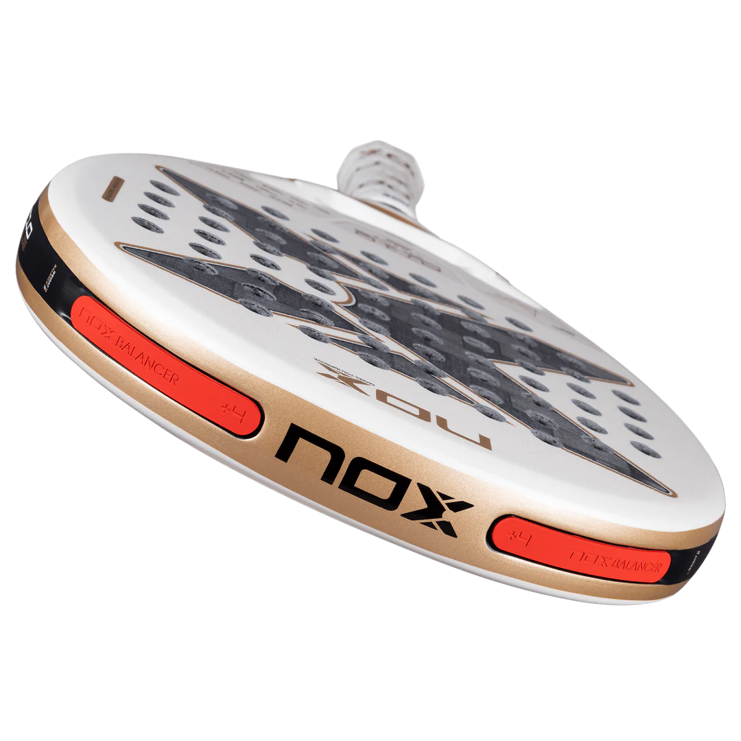 NOX AT10 LUXURY GENIUS 12K ALUM XTREM 2026 BY AGUSTÍN TAPIA paddle showcasing innovative design and features.