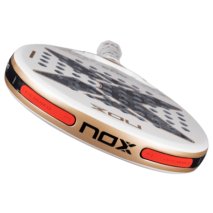 NOX AT10 LUXURY GENIUS 12K ALUM XTREM 2026 BY AGUSTÍN TAPIA paddle showcasing innovative design and features.