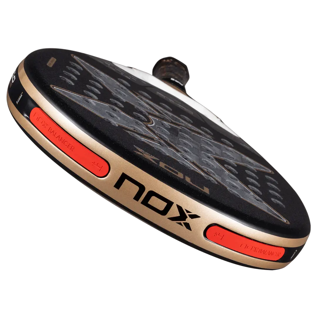 NOX AT10 LUXURY GENIUS 18K ALUM 2026 BY AGUSTÍN TAPIA racket showing Weight Balance feature and unique design.