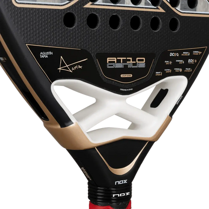 NOX AT10 LUXURY GENIUS 18K ALUM 2026 BY AGUSTÍN TAPIA close-up of racket design and features