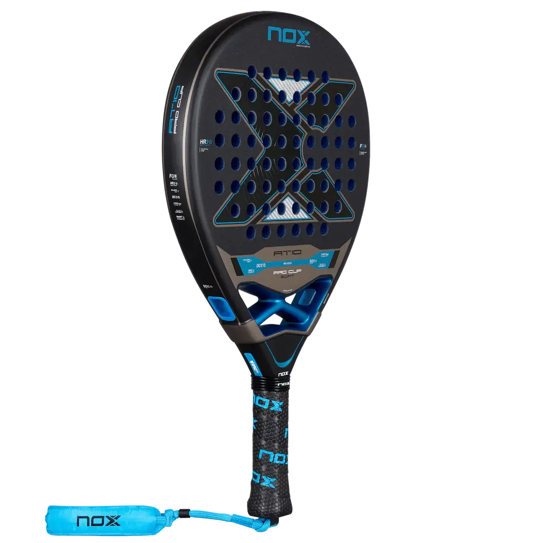 NOX AT10 PRO CUP SOFT BY AGUSTÍN TAPIA padel racket featuring advanced technologies for comfort and performance.
