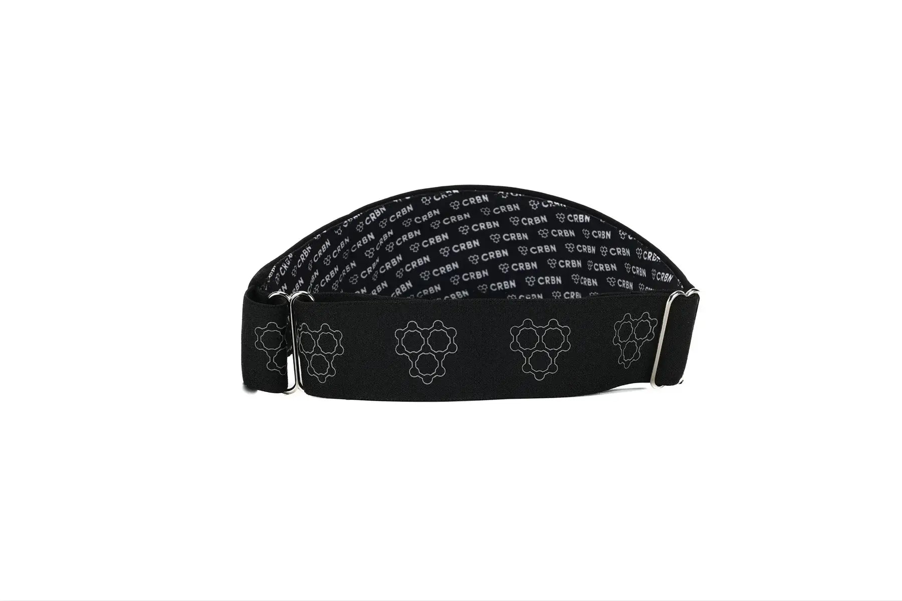 Side view of the CRBN Performance Visor showing the adjustable strap and breathable liner.
