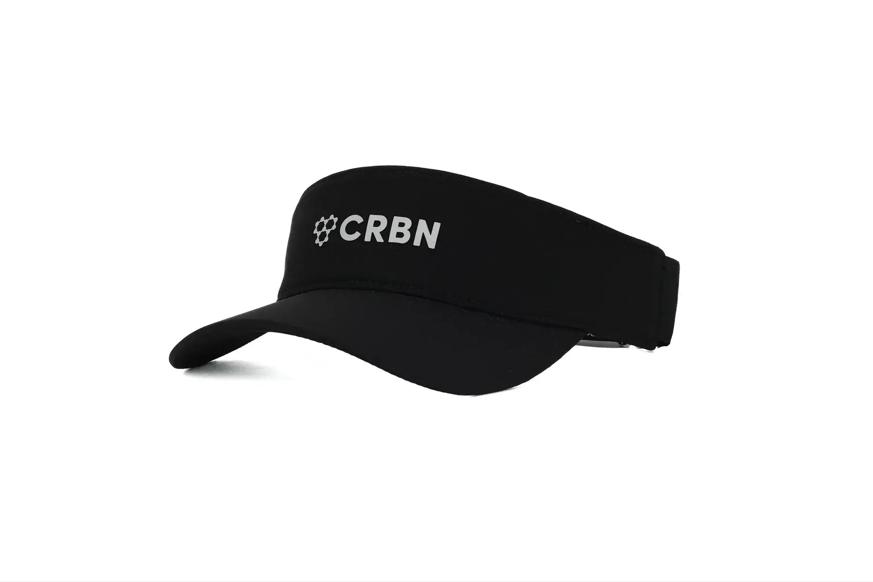 CRBN Performance Visor in black with adjustable strap and breathable mesh liner for comfort.