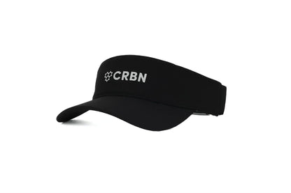 CRBN Performance Visor in black with adjustable strap and breathable mesh liner for comfort.