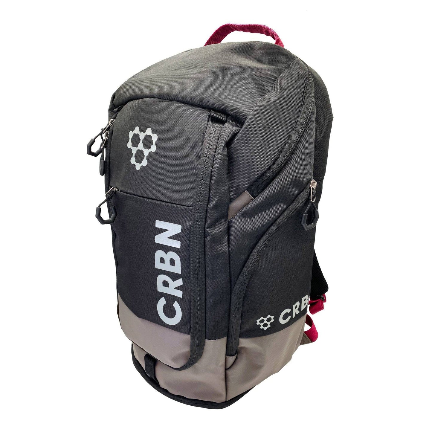 CRBN Pro Team Backpack featuring multiple pockets and a sleek design for pickleball players. Ideal for all essentials and a laptop.