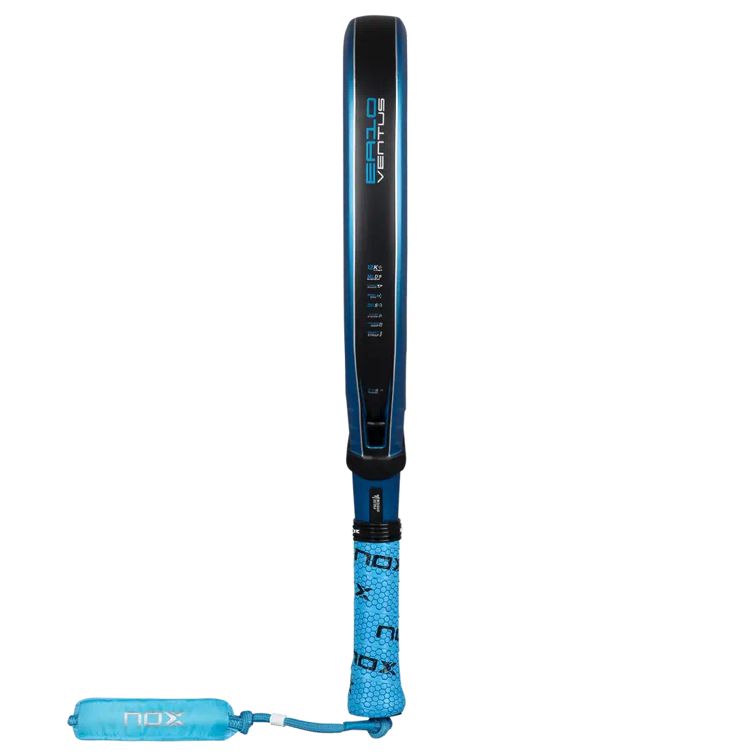 NOX EA10 VENTUS ATTACK 12K XTREM BY EDU ALONSO blue racket with ergonomic design and diamond shape.